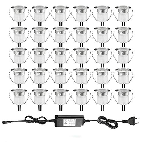 30er RGBWW (4 in 1) 0.6W LED Bodeneinbaustrahler Aussen Ø31mm Bodenstrahler LED DC12V Terassenbeleuchtungen Aussen IP67 Wasserdicht Terrassenbeleuchtung Außen Terrasse Garten Led Spot 12V von FVTLED