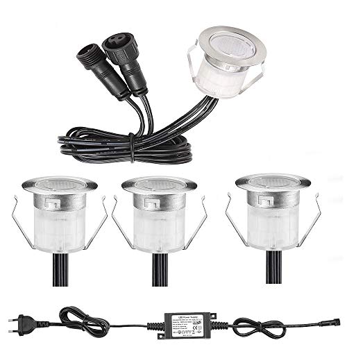 FVTLED 30er LED Einbaustrahler led Bodeneinbauleuchte IP67 wasserdicht 0.6W Ø30mm led Einbauleuchte Terrasse Küche Garten Led Lampe Kaltes Weiß von FVTLED