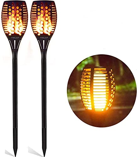 FVTLED Solar Garten Licht, Solar Fackeln Solarleuchte Garten 96 LED Bis Dawn Automatische Ein/Aus(Licht Sensor), Solarlampen für Außen LED Solar Taschenlampe, soalr spotlight Außen Wasserdicht IP65 von FVTLED