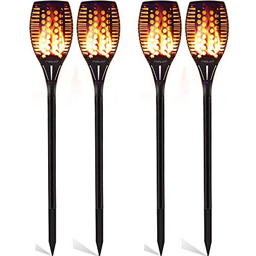 4 Stück Solarlampen Für Außen Garten 96 LED Gartendeko für Draußen leuchtet automatisch ein/aus mit Lichtsensor im Freien Solarbeleuchtung warmes Licht Gartenbeleuchtung wasserdicht IP65 von FVTLED
