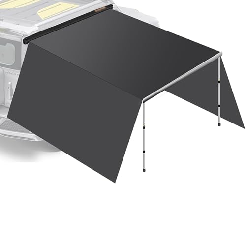 FVTVHEV Fahrzeugmarkise Auto Markise Camping 200D Oxford-Gewebe Wasserdicht Sonnenlichtbeständig UV-beständig Höhenverstellbar Für den Außenbereich geeignet(Black3) von FVTVHEV