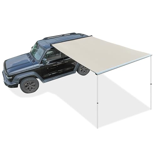 FVTVHEV Fahrzeugmarkise Auto Markise Camping Wasserdicht und UV-beständig Höhenverstellbar von 180 bis 220 cm Wohnmobilmarkise Einfache Installation Ideal für den Außenbereich(160x250cm) von FVTVHEV