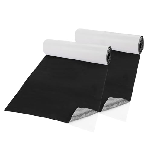 FWEEK 2 Stück Filz Selbstklebend 2mm Schwarz, 40x200cm Klebriger Filz Mehrzweckklebstoff, Schwarzer Filz 2mm, Selbstklebender Klebriger Filz für Bilderrahmen Stuhlbein Couch Tischbeine Stuhlmöbelfüße von FWEEK