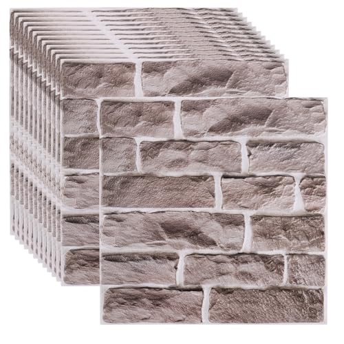 FWEEK 20 Stück 3D Wandpaneele Selbstklebend, 30x30cm PVC Selbstklebende Wandpaneele Wasserdicht Wandtapete, 3D Tapete Steinoptik Tapete für Wohnzimmer Schlafzimmer Badezimmer Wandverkleidung FWEEK 20 Stück 3D Wandpaneele Selbstklebend, 30x30cm PVC Selbstklebende Wandpaneele Wasserdicht Wandtapete, 3D Tapete Steinoptik Tapete für Wohnzimmer Schlafzimmer Badezimmer Wandverkleidung von FWEEK