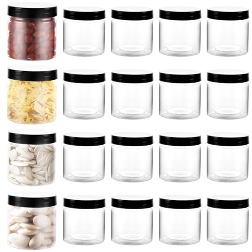FWEEK 20 Stück Vorratsdosen Set BPA Frei, 240ml Kunststoffgläser mit Deckel, Vorratsgläser Set, Luftdicht Behälter aus Kunststoff, Kunststoff Vorratsdosen für Küche zu Hause Lebensmittel Spice von FWEEK