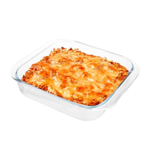 FWEEK Auflaufform Glas 2.3L Klein, 27.8X24X6.1cm Transparent Rechteckig, Mikrowellengeeignet Ofenfest Glasauflaufform für Lasagne, Kuchen FWEEK Auflaufform Glas 2.3L Klein, 27.8X24X6.1cm Transparent Rechteckig, Mikrowellengeeignet Ofenfest Glasauflaufform für Lasagne, Kuchen von FWEEK