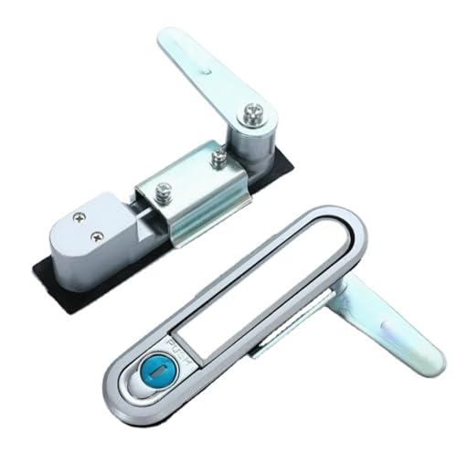 Runde Form Schrank Panel Flache Türschloss Mit Push-Button Zylinder MS618 1Pcs(Silver) von FWEUHMWP