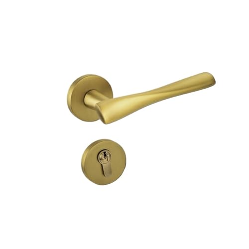 Französisch reines Kupfer Innentürschloss Split Lock Schlafzimmer Zimmer Licht Luxus Nordic Messing Massivholz Türgriff einfach(Matte Golden) von FWFDTQBSP
