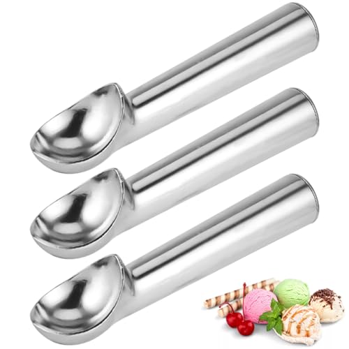 3 Stück Eiscremelöffel,Aluminium-Eislöffel,18 cm Einteiliger Design Antihaft-Eiskugelportionierer,Professioneller Eislöffel,für Eiskugeln,Eiscreme,Teig,Melone von FWHFNB