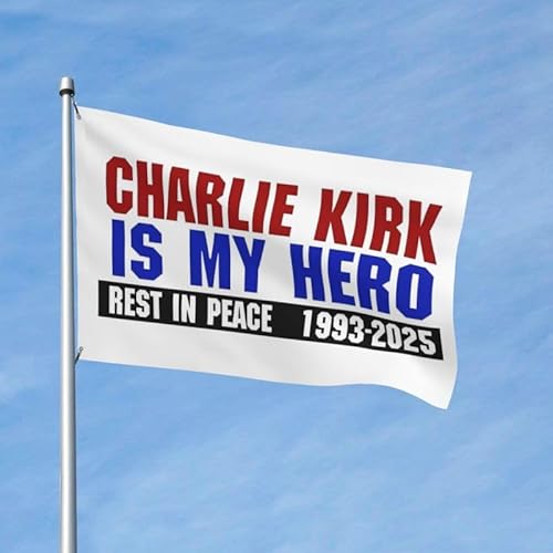 Charlie Kirk ist mein Held, 3 x 5 Flagge, lebendige Farben und lichtechte Flaggen aus Polyester mit Ösen Charlie Kirk ist mein Held, 3 x 5 Flagge, lebendige Farben und lichtechte Flaggen aus Polyester mit Ösen von FWJZDSP