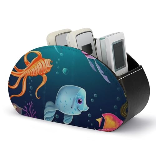 FWJZDSP Aufbewahrungsbox für Fernbedienungen in Fischform mit 5 Fächern, Fernbedienungs-Organizerbox aus Leder für Beistelltisch, stilvoller TV-Zubehörhalter für Wohnzimmer, Schlafzimmer, Büro FWJZDSP Aufbewahrungsbox für Fernbedienungen in Fischform mit 5 Fächern, Fernbedienungs-Organizerbox aus Leder für Beistelltisch, stilvoller TV-Zubehörhalter für Wohnzimmer, Schlafzimmer, Büro von FWJZDSP