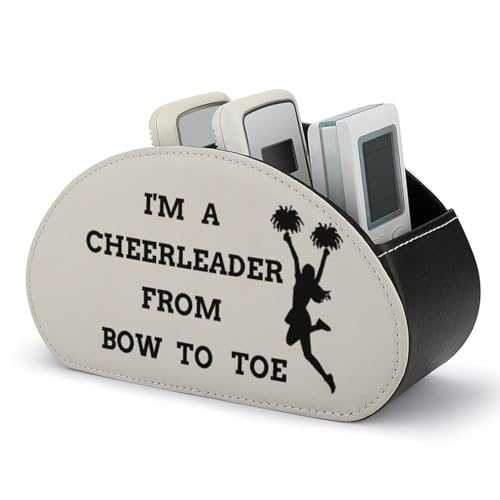 FWJZDSP Fernbedienungshalter mit Aufschrift „I'm A Cheerleader From Bow To Toe, Fernbedienungs-Aufbewahrungsbox mit 5 Fächern für Kosmetika, Bürobedarf von FWJZDSP