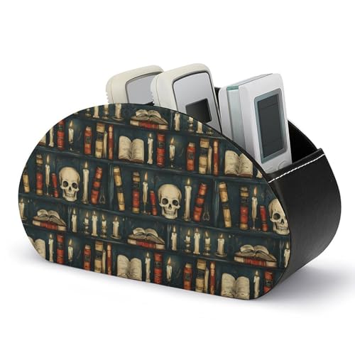 FWJZDSP Magisches Bücherregal, Totenkopf-Fernbedienungshalter, Fernbedienungs-Aufbewahrungsbox mit 5 Fächern für Kosmetika, Bürobedarf FWJZDSP Magisches Bücherregal, Totenkopf-Fernbedienungshalter, Fernbedienungs-Aufbewahrungsbox mit 5 Fächern für Kosmetika, Bürobedarf von FWJZDSP