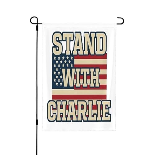 Ich stehe mit Charlie Kirk 12"x18" Gartenflaggen Doppelseitiges Banner Kein Fahnenmast Ich stehe mit Charlie Kirk 12"x18" Gartenflaggen Doppelseitiges Banner Kein Fahnenmast von FWJZDSP
