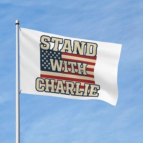 Ich stehe mit Charlie Kirk 3x5 Flagge Lebendige Farbe und lichtechte Flaggen Polyester mit Ösen Ich stehe mit Charlie Kirk 3x5 Flagge Lebendige Farbe und lichtechte Flaggen Polyester mit Ösen von FWJZDSP