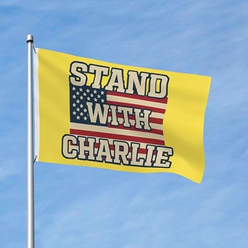 Ich stehe mit Charlie Kirk 3x5 Flagge Lebendige Farbe und lichtechte Flaggen Polyester mit Ösen Ich stehe mit Charlie Kirk 3x5 Flagge Lebendige Farbe und lichtechte Flaggen Polyester mit Ösen von FWJZDSP