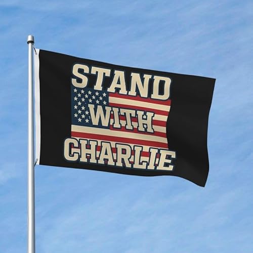 Ich stehe mit Charlie Kirk Flagge Haus Garten Outdoor-Banner Hof Flagge 3x5 FT Ich stehe mit Charlie Kirk Flagge Haus Garten Outdoor-Banner Hof Flagge 3x5 FT von FWJZDSP