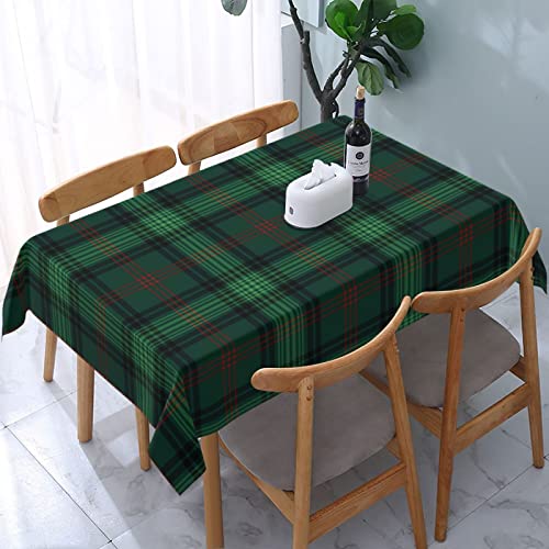 Tischdecke, rechteckig, Ross-Clan-Jagd-Tartan, schottisches Grün, Kariertes Polyestergewebe, wasserabweisend und knitterfrei, Tischdecke für Küche und Esszimmer, Tischplatte 137,2 x 182,9 cm (4–6 SI von FWJZDSP