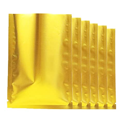 FWKTG 100 Stück Mylar Beutel Aufbewahrung von Lebensmitteln Geruchssichere Mylar-Beutel Aufbewahrungsbeutel aus Aluminiumfolie, Gold (Size : 12x18cm) von FWKTG