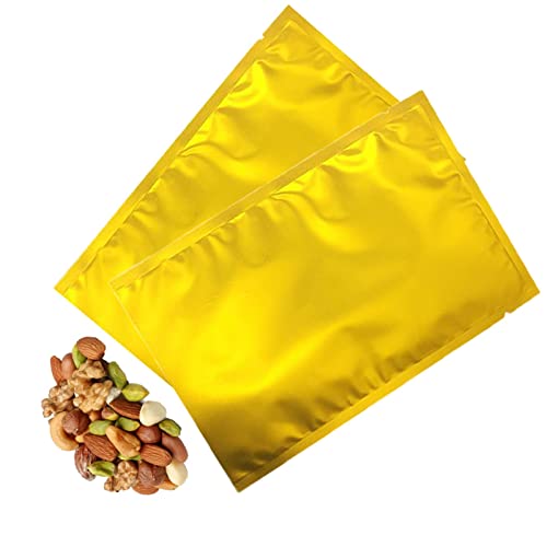 FWKTG Alubeutel 100 stücke Aluminiumfolie Mylar Tasche Candy Paket Beutel Vakuum-versiegelung Lebensmittel Lagerung Paket, Vakuumbeutel Verpackung für Lebensmittel, Gold (Size : 10x15cm) von FWKTG