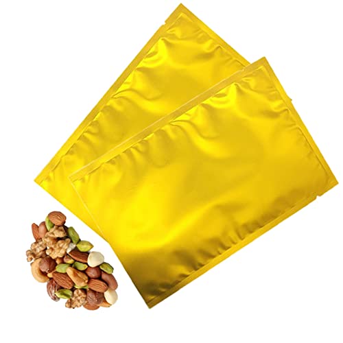 FWKTG Alubeutel 100 stücke Aluminiumfolie Mylar Tasche Candy Paket Beutel Vakuum-versiegelung Lebensmittel Lagerung Paket, Vakuumbeutel Verpackung für Lebensmittel, Gold (Size : 5x7cm) von FWKTG