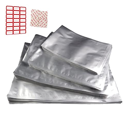 Mylar Beutel (100er Set) – Flache Vakuumbeutel Aluminium mit Heißsiegel - Geruchsdichte Alu Bügelbeutel für Lebensmittel, Kaffee, Tee und Mehr (Blanco : 35 * 50cm) von FWKTG