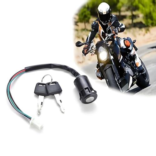 1 Stück Motorrad 4 Draht Zündschlüssel, Schalter für 50cc 70cc 90cc 110cc 125cc 150cc 200cc 250cc Taotao Sunl ATV Quad Dirt Pocket Bike Elektroroller von FWORUAIS
