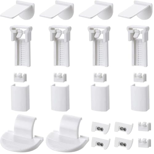 4 Kit 24 Stück Plissee Ersatzteile Set Klemmträger Zubehör, Klemmfix Halterung von FWORUAIS