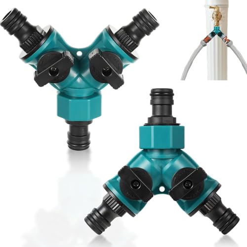 Y Verteiler Gartenschlauch - 2 Wege Verteiler Wasser Schlauchverteiler mit individuellen On/Off, für Y-Förmig Schlauchverbinder Rohr Verbinden Gartengeräte Schläuche Y Verteiler Gartenschlauch - 2 Wege Verteiler Wasser Schlauchverteiler mit individuellen On/Off, für Y-Förmig Schlauchverbinder Rohr Verbinden Gartengeräte Schläuche von FWORUAIS