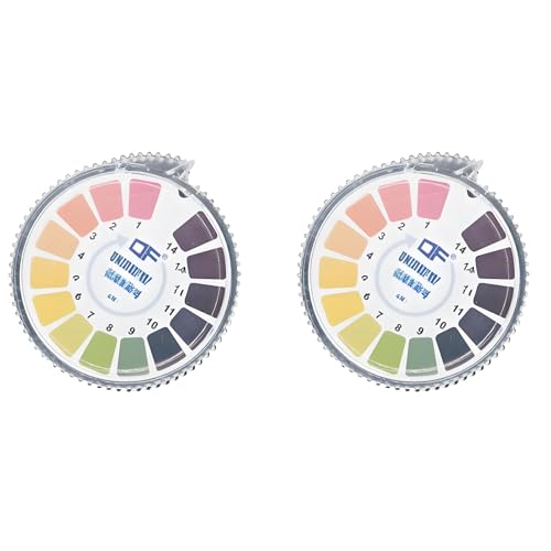 2 Rolle pH Teststreifen 5 m/Roll,Messbereich 0-14,pH Papier Trinkwasser auf Rolle,Lackmus Indikator Universalpapier Ubersäuerung Körper Ermittlung ph Wert Säuretest von FWORUAIS