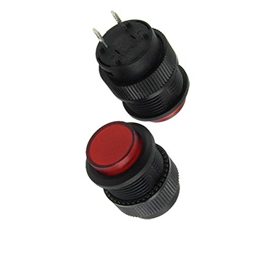 FWTDPNDQ 5 Stück Schalter x 2 Pin SPST Off-N/O NO Round Momentary Push Button Pushbutton Switches Switch Red von FWTDPNDQ