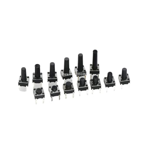 FWTDPNDQ Wippschalter 100PCS 6 * 6 * 4,3 mm 5 mm 6 7 8 9 10 11 12 13 14 15 16 17 6X6 4Pin Tactile Tact Push Button Switch Selbstrückstellende DIP-Schalter von FWTDPNDQ