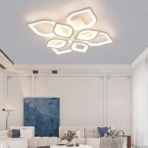 FWX Deckenlampe Modern LED Wohnzimmerlampe Kreatives Weiß Große Blumen Gestaltung Deckenleuchte Dimmbar 3500K-6500K Mit Fernbedienung Deckenlicht für Schlafzimmer Küche Esszimmer flurlampe(Größe:4+4 h FWX Deckenlampe Modern LED Wohnzimmerlampe Kreatives Weiß Große Blumen Gestaltung Deckenleuchte Dimmbar 3500K-6500K Mit Fernbedienung Deckenlicht für Schlafzimmer Küche Esszimmer flurlampe(Größe:4+4 h von FWX