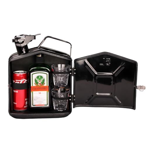 5L Kanister Bar Geschenk，Eine Neue Tragbare Minibar Für Männer，Mobile Bar Aus Vollmetall Mit Struktur, Geeignet Für Partys, Den Außenbereich Und Zum Verschenken (Schwarz) von FWY