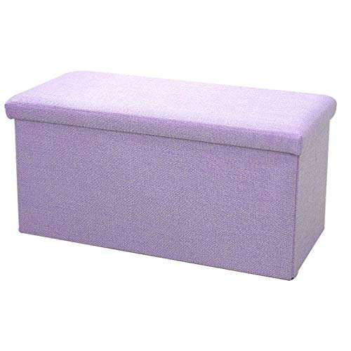 Aufbewahrungsbox Klappbare Fußstütze Bank Rechteckiger Hocker Sitz Fußstütze Geeignet für Terrasse Flur Wohnzimmer-40x25x25cm (16x10x10inch)-lila von FWZJ