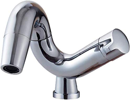 FWZJ Counter Top Waschtischmischer Modern Messing Wasserhahn gebogen Bad Waschbecken WasserhahnLever Single Waschbecken Mixer Monoblock Waschbecken Wasserhähne Garderobe Waschraum Wasserhahn, Chr von FWZJ