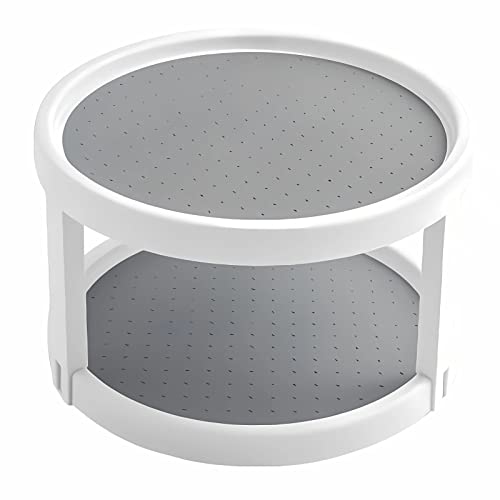 FXCIST Drehteller Kühlschrank Organizer 2 Ebenen Gewürzregal Organizer 25cm/9.8in für kühlschrank küchen küchenschrank (2 Ebenen) von FXCIST