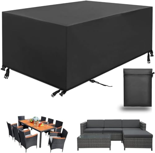 FXGZCJ Gartenmöbel Abdeckung, Wasserdicht UV Beständiges Winddicht 420D Oxford Stoff,Anwendbar auf Sofa im Freien Gartentische Stühle und Möbelsets(260x80x143cm) von FXGZCJ