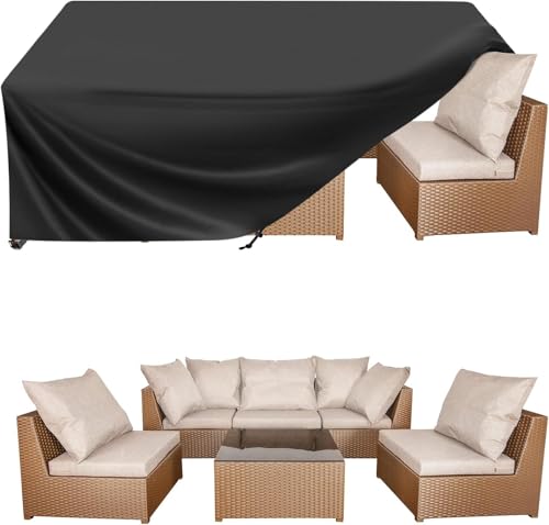 FXGZCJ Gartenmöbel Abdeckung Wasserdicht Gartensofa Abdeckung Lounge Sofa Schutzhülle für Gartenmöbel Lounge Abdeckplane Schutzhülle für Gartentische Garten Loungemöbel Abdeckung Größe 155x135x125cm von FXGZCJ