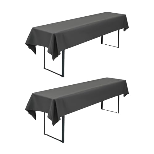 2-Pack Dunkelgrau Bier Tischdecke 110 x 260 cm Polyester Bier Tischdecke, Waschbare und Langlebige Tischdecke Tischdecke für Garten Partys Geburtstagsfeier oder Grill (Dunkelgrau) von FXKS