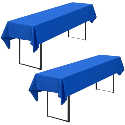 2-Pack Royal Blue Bier Tischdecke 110 x 260 cm Polyester Bier Tischdeckes, Waschbare und Langlebige Tischdecke Tischdecke für Garten Partys Geburtstagsfeier oder Grill (Royal Blue) von FXKS
