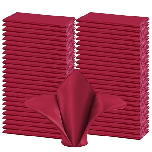 50 Stück burgunderrote Satin-Servietten, 50 x 50 cm, quadratische Dinner-Servietten, weicher, glatter Stoff, Tischservietten, waschbare Serviette für Party, Hochzeit, Esszimmer, Bankett, Restaurant 50 Stück burgunderrote Satin-Servietten, 50 x 50 cm, quadratische Dinner-Servietten, weicher, glatter Stoff, Tischservietten, waschbare Serviette für Party, Hochzeit, Esszimmer, Bankett, Restaurant von FXKS