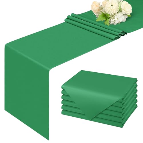 6 Stück Tischläufer,Grün Tischläufer,Rustikale Bauernhaus Polyester Tischläufer,Abwaschbar und Wiederverwendbare Frühling Tischläufer für Hochzeit Partys Bankett Tischdekoration 30 x 275 cm 6 Stück Tischläufer,Grün Tischläufer,Rustikale Bauernhaus Polyester Tischläufer,Abwaschbar und Wiederverwendbare Frühling Tischläufer für Hochzeit Partys Bankett Tischdekoration 30 x 275 cm von FXKS