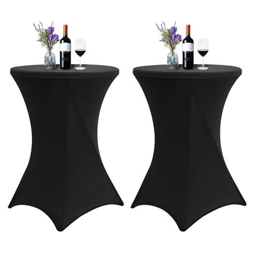 FXKS 2er-Set Stretch Stehtisch Husse für Bistrotisch Ø 80-85 cm Verstärkung im Fußbereich Spandex Stretch Cocktail Tischdecke, Stretch-Husse Hussen für Hochzeit Events Stehtische(Schwarzer 80x110cm) FXKS 2er-Set Stretch Stehtisch Husse für Bistrotisch Ø 80-85 cm Verstärkung im Fußbereich Spandex Stretch Cocktail Tischdecke, Stretch-Husse Hussen für Hochzeit Events Stehtische(Schwarzer 80x110cm) von FXKS