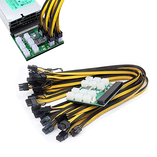 Server Power Conversion Board, 6pin Adapterkarte 12V Adapter 8Pin (6+2) Grafikkarte Netzteil Support Self Start mit 12 50cm Grafikkarten Kabel von FXLTSBL