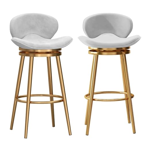 Drehbare Barhocker, 2er-Set, Barhocker in Thekenhöhe, moderne Barhocker aus Samt mit mittlerer Rückenlehne, gepolsterter Barstuhl mit Metallfuß, Hocker for Kücheninseln(Blue,Gold Leg 65cm sitting heig Drehbare Barhocker, 2er-Set, Barhocker in Thekenhöhe, moderne Barhocker aus Samt mit mittlerer Rückenlehne, gepolsterter Barstuhl mit Metallfuß, Hocker for Kücheninseln(Blue,Gold Leg 65cm sitting heig von FXLUHAY