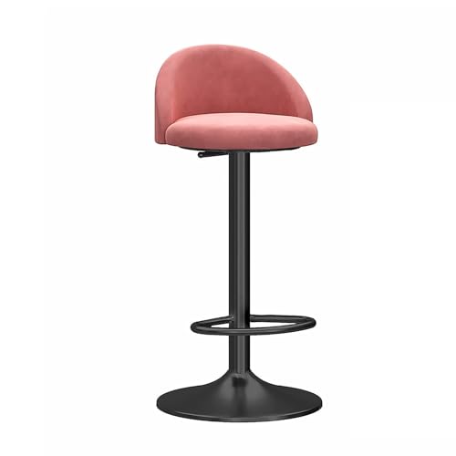 FXLUHAY 360° drehbarer Barhocker mit Rückenlehne, höhenverstellbarer Pub-Küchenthekenhocker mit Chromfuß, Esszimmerstühle for die Hausbar/das Esszimmer(Pink) von FXLUHAY