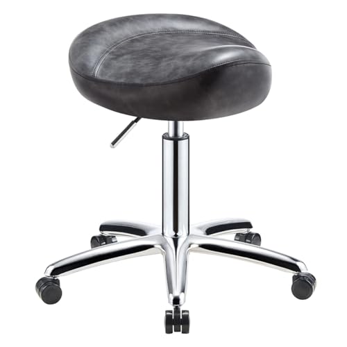 FXLUHAY Barstuhl mit Liftfunktion for Schönheitssalons, drehbarer Sattelhocker mit PU-Kissen, bequemer Fußstütze und Rädern, Höhenverstellung 36~50 cm FXLUHAY Barstuhl mit Liftfunktion for Schönheitssalons, drehbarer Sattelhocker mit PU-Kissen, bequemer Fußstütze und Rädern, Höhenverstellung 36~50 cm von FXLUHAY