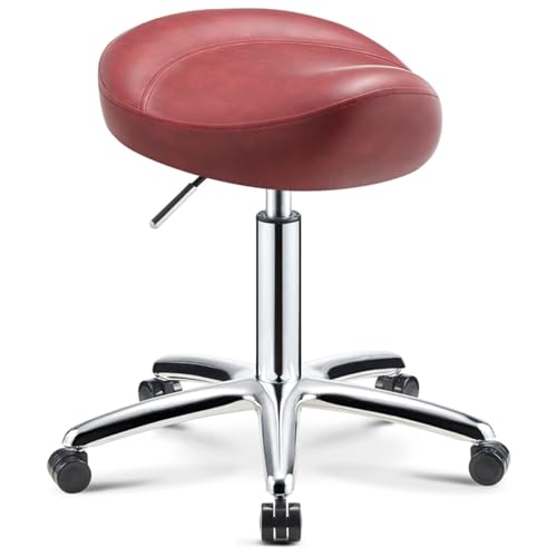 FXLUHAY Barstuhl mit Liftfunktion for Schönheitssalons, drehbarer Sattelhocker mit PU-Kissen, bequemer Fußstütze und Rädern, Höhenverstellung 36~50 cm FXLUHAY Barstuhl mit Liftfunktion for Schönheitssalons, drehbarer Sattelhocker mit PU-Kissen, bequemer Fußstütze und Rädern, Höhenverstellung 36~50 cm von FXLUHAY