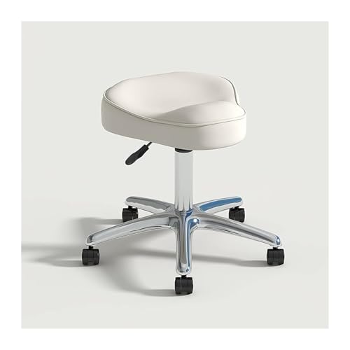 FXLUHAY Bürostuhl Schreibtischstuhl Sattelhocker Massage Drehstuhl for Beauty Tattoo Lash Zahnarzt Salons Studio, Hydraulischer Hocker auf Rollen(Grey Wolf) von FXLUHAY